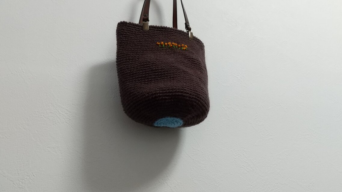 セール♪　細編みトート　茶