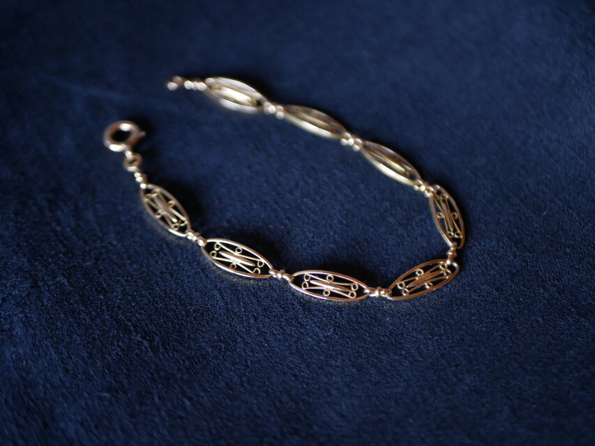 FB-07】フィリグリー K18 アンティークブレスレット アンティーク