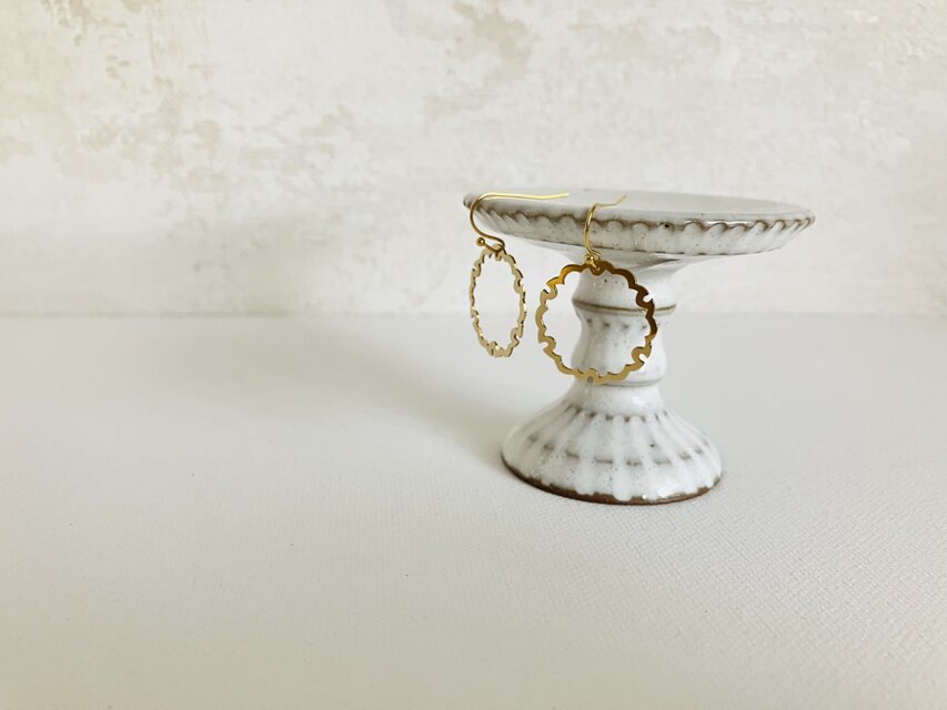 【受注生産】雪輪ピアス | 真鍮・サージカルステンレス