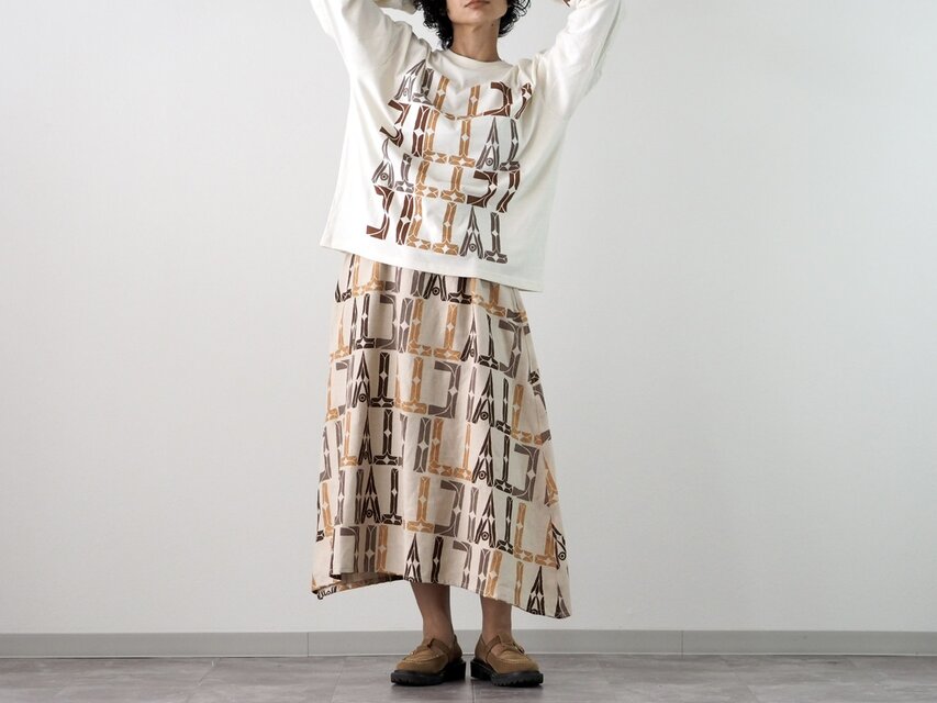 ブロックプリント/HONORIスカート
