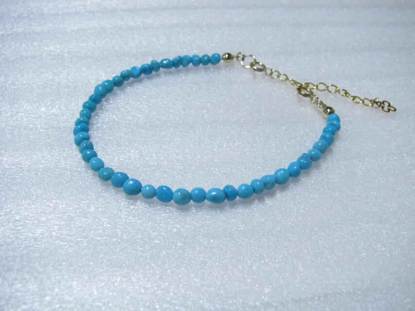 14kgf*【12月誕生石】スリーピングビューティーターコイズ（AAA）ブレスレット