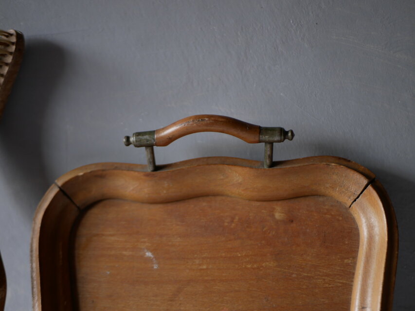 木製のダストパン ブラシ付き フランスアンティーク アンティークの