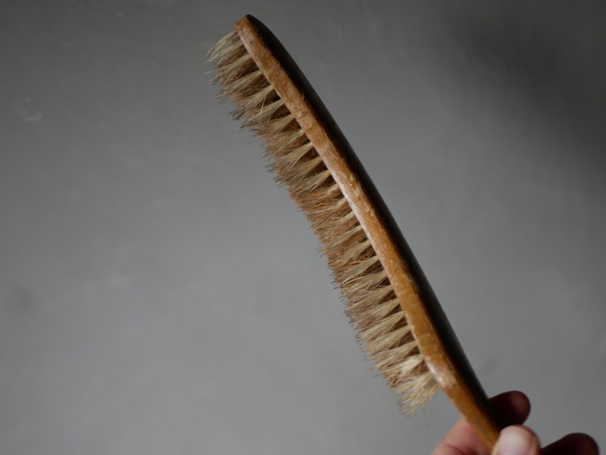 木製のダストパン ブラシ付き フランスアンティーク アンティークの