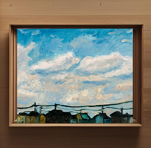 22×27㎝「優しい夕空２」F3・油彩・原画