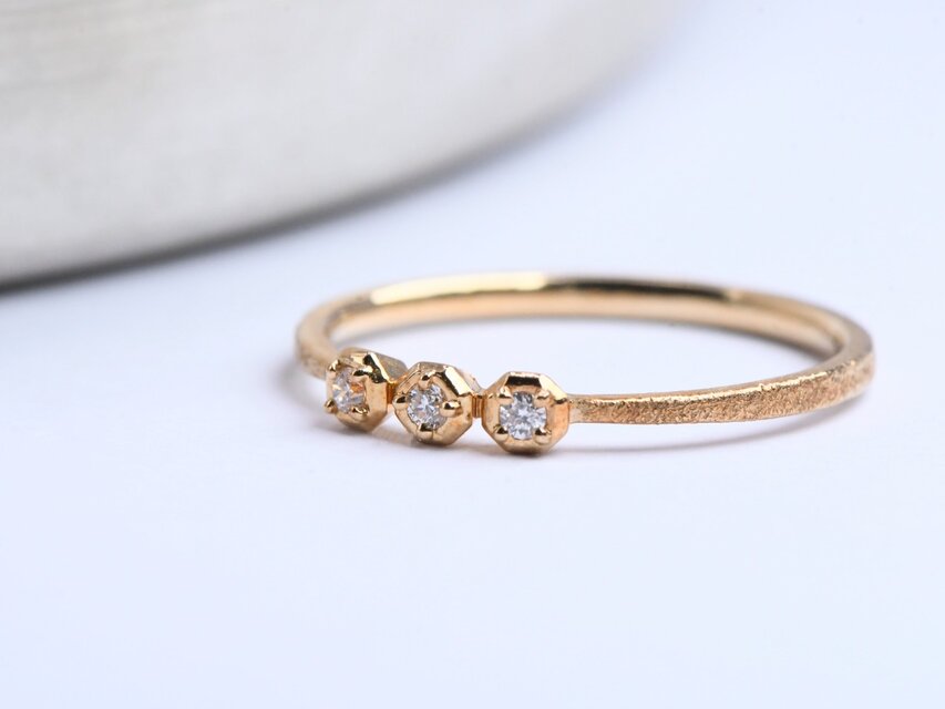 K18 八角形のダイヤモンドリング | iichi 日々の暮らしを