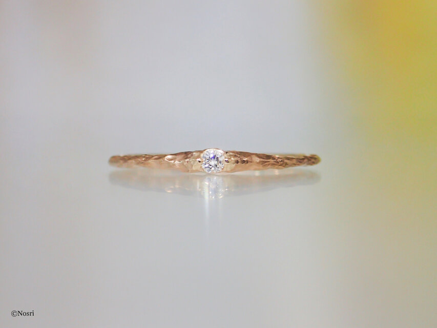 エルフィン ラウンド リング〔K10 ホワイトダイヤモンド〕