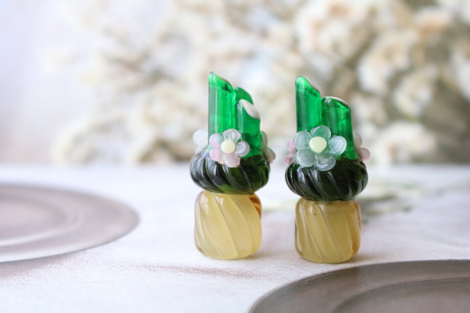 ガラスのミニチュア門松 とっても小さな門松 | iichi 日々の暮らしを