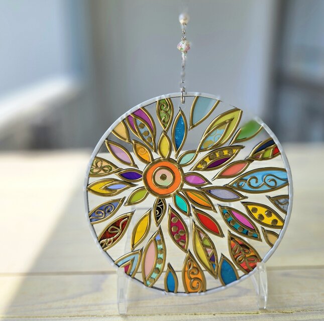 新作『日出ル』グラスアートオーナメントサンキャッチャー | iichi