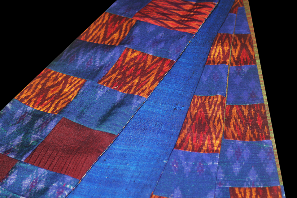 半幅帯　タイシルク　　リバーシブル　