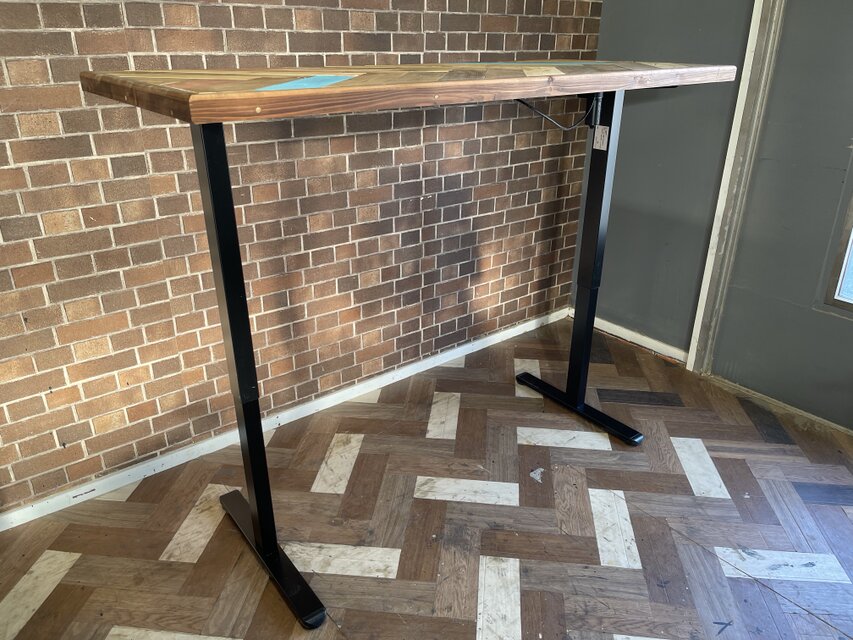 マットブラックでアイアンな極太＆チェーン鉄脚♪ 50×400×650mm マット