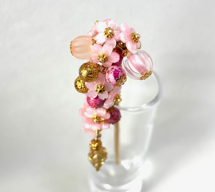 専用　紅葉と桜　ぱっちん　花簪　ビラ簪　玉簪　Uピン 後挿し　④鹿の子①ちんころ 漆芸かんざし 選べる伝統柄 Uピン付き / 初任給 プレゼント 母の日 簪