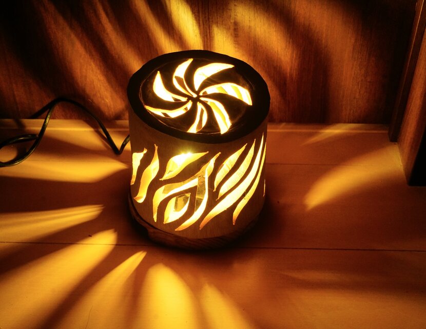 ◆全面彫◆竹灯り・竹あかり・竹灯籠　 ～～ 癒しの灯り　★光の渦★～～