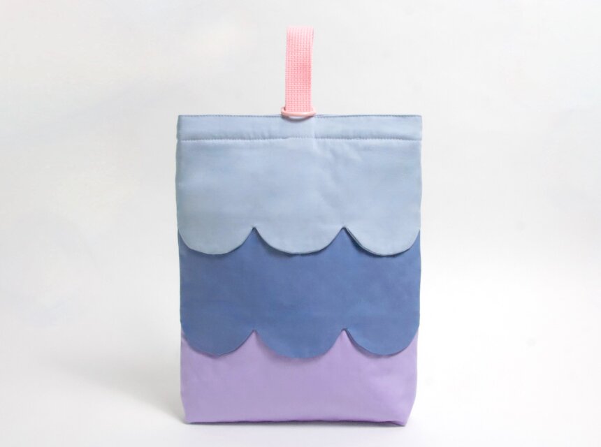 スカラップデザイン シューズバッグ マーメイドブルー Kids