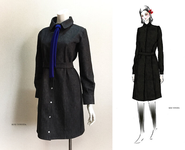 1点もの・デザイン画付き】岡山産デニムシャツ型コート