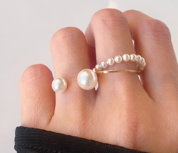 K18 bay pearl ring twin ベイ パール リング ツイン – XOZ