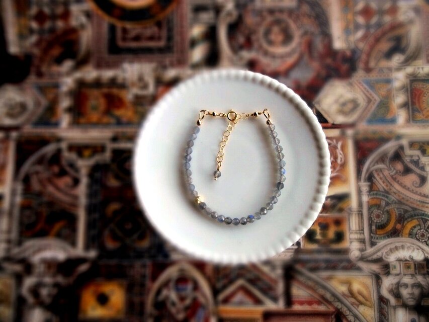 天然石 ラブラドライトのコードブレスレット ■ Turning Point 14KGF