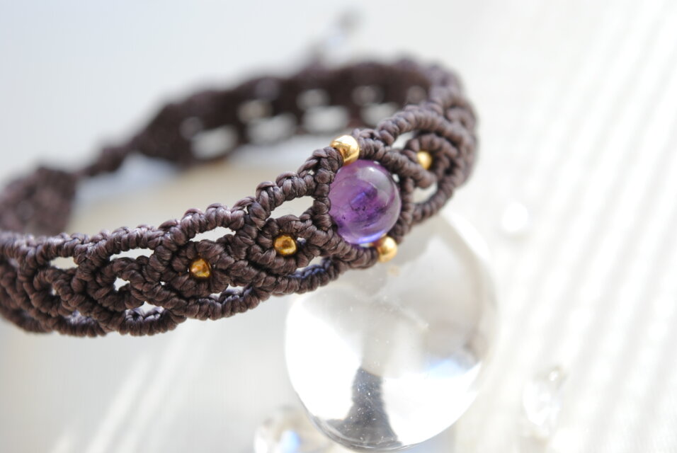 アメジストマクラメブレスレット＊8㎜