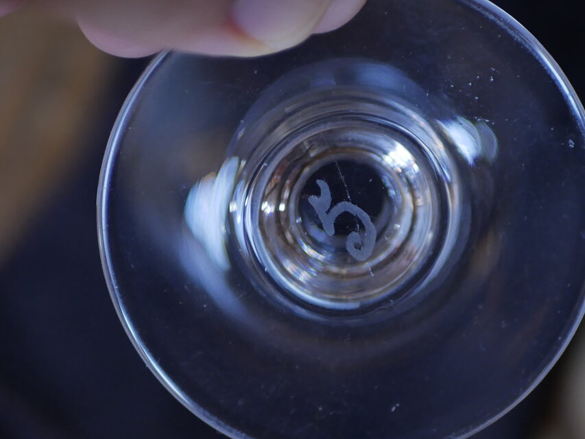 フランスアンティーク ♧ アニゼット クリスタル ♧ グラス 2個 フランスアンティーク ♧ アニゼット クリスタル ♧ グラス 2個