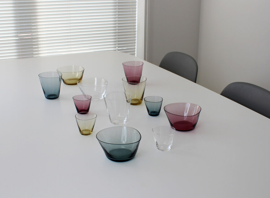 おおやぶみよ　片口グラス　お猪口 ドレッシング　冷や酒 SAI：ミニグラス （タン） ぐい呑 お猪口 日本酒 片口 ソース