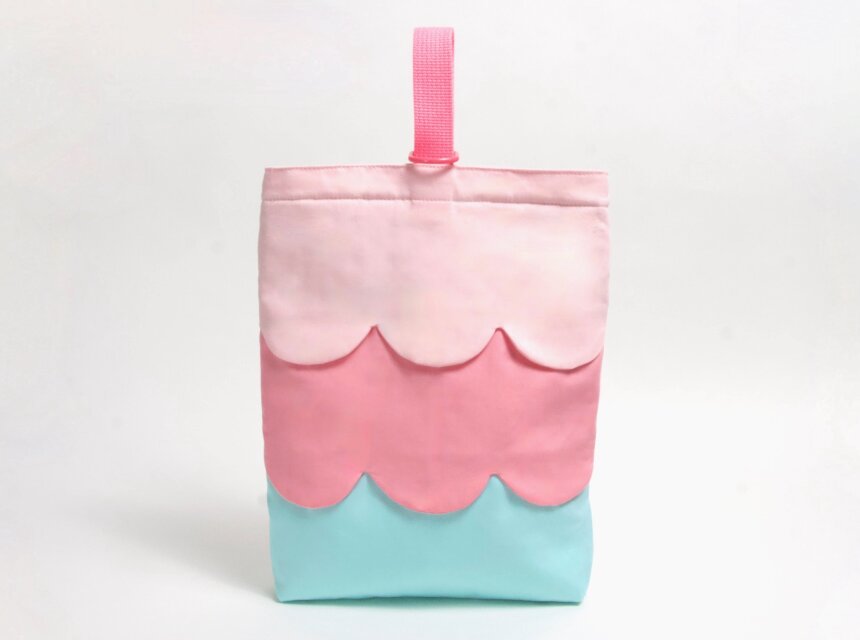 スカラップデザイン シューズバッグ ドールハウスピンク Kids