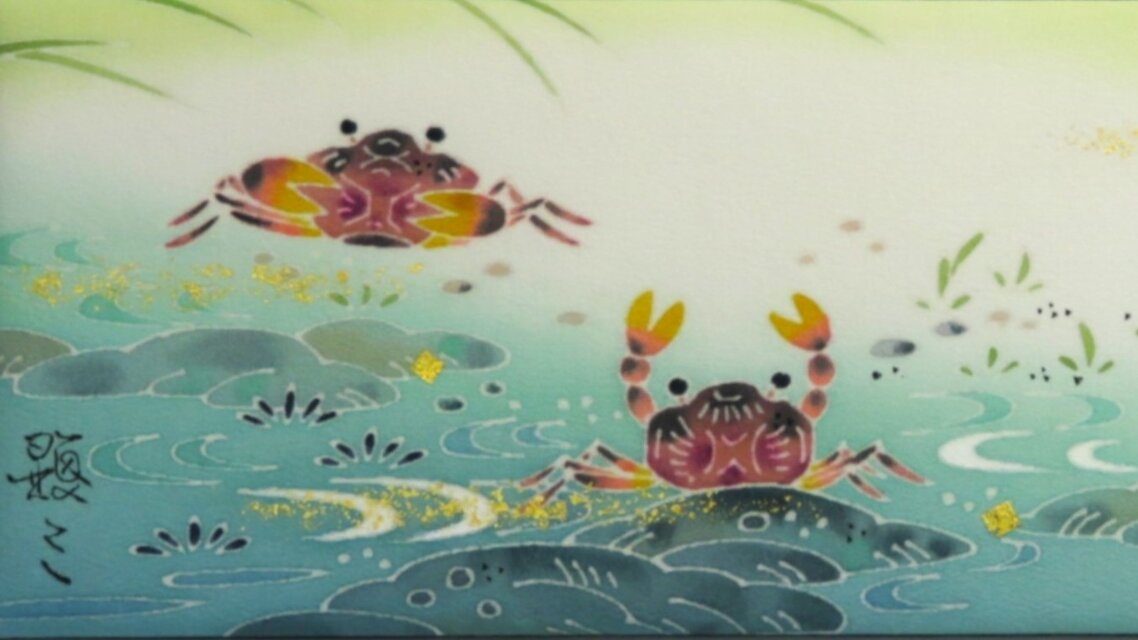 工芸アート　手描き染め友禅技法　額装絹アートパネル作品　F50号 工芸アート 手描き染め友禅技法 額装絹アートパネル作品 F50号 【公式