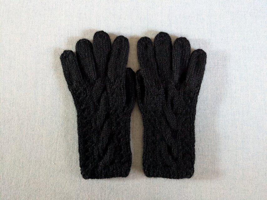 【特別限定価格】✳BebyAlpacaWarmth✳ベビーアルパカ100%手袋黒男性用M)