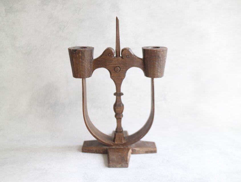 スウェーデンで見つけた木製のキャンドルスタンド大 No.5664