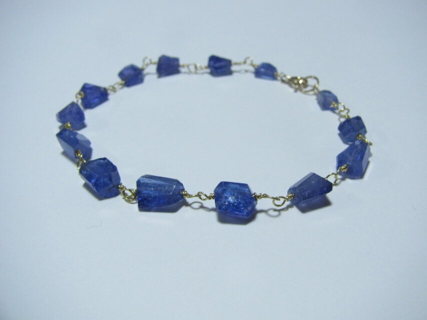 k18YG*タンブルカットタンザナイトのブレスレット