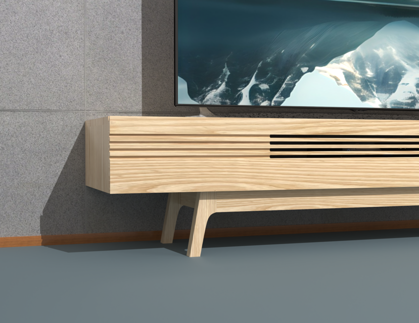 『ボローニャ_T20』手作りテレビ台・ホワイトアッシュ 無垢材・w170