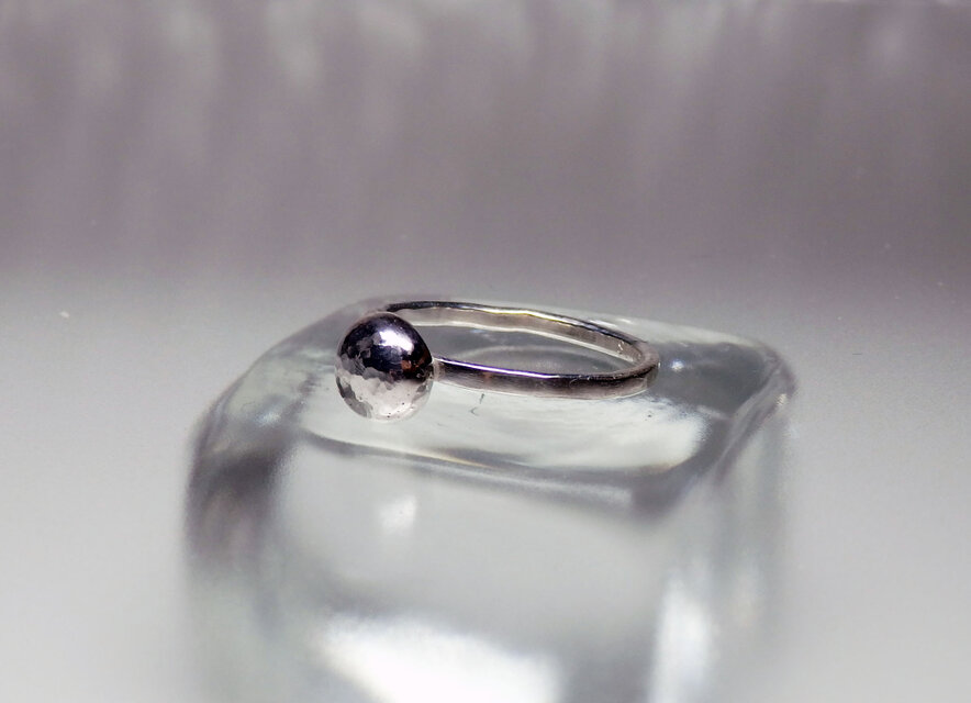 彫金シルバーナゲットリング　　１１号