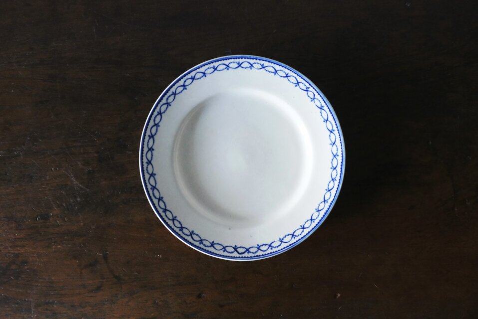 18世紀末 tournai トゥルネー 軟質磁器 ギルランド 平皿 φ23.5cm  フランス アンティーク b 0501702