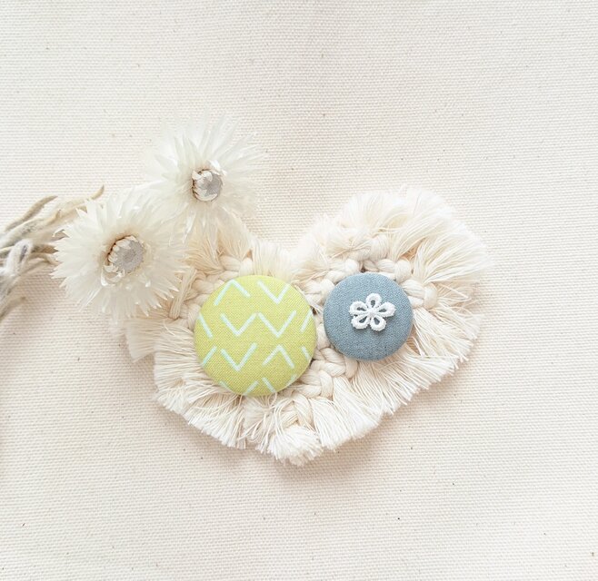 ★くるみボタンブローチ★