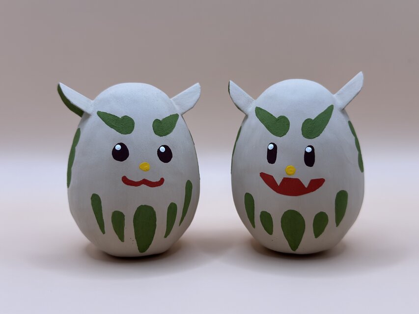 月桃シーサー張り子　ずんだ（ペア）