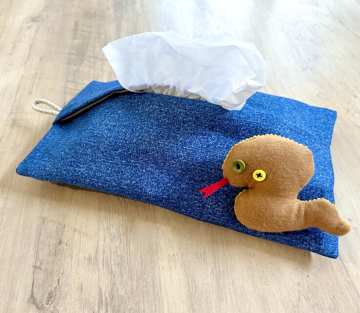 おとぼけへび☆ティッシュケース【cotton linen】