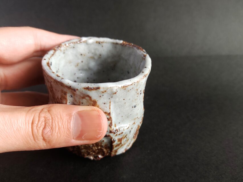 兵庫県 龍野市 【松山雅英】造 孔雀釉 ぐい呑み 盃 酒杯 一対 共