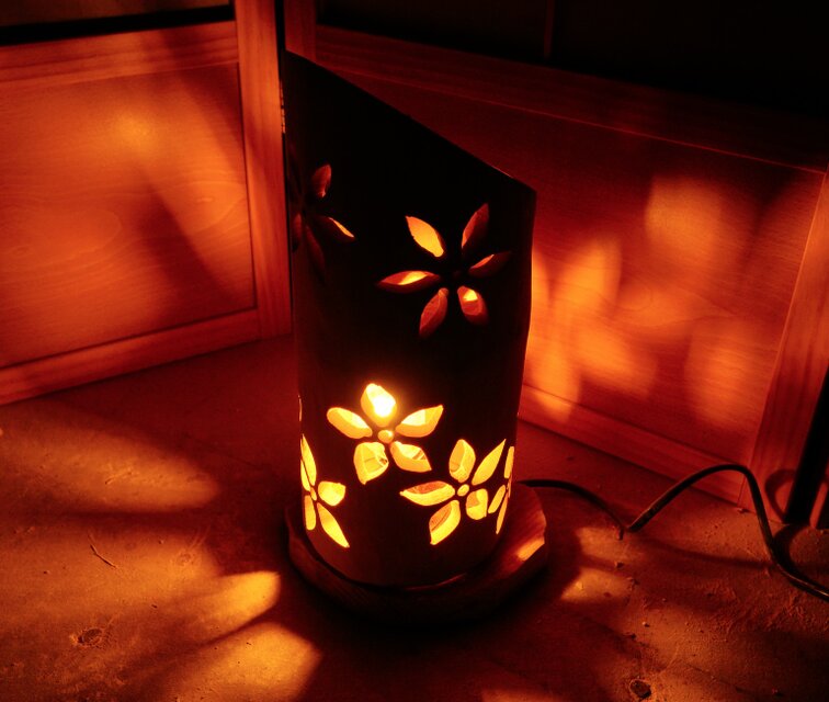 竹灯り・竹あかり・竹灯籠   繊細・全面彫り～～ 癒しの灯り★光竹光集★～～ 全面彫 竹灯り・竹あかり・竹灯籠・竹灯篭・竹ランプ 繊細彫り