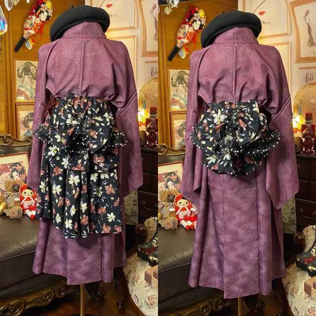 着物 ワンピース ドレス ハンドメイド リメイク 重ね衿 襟 和洋