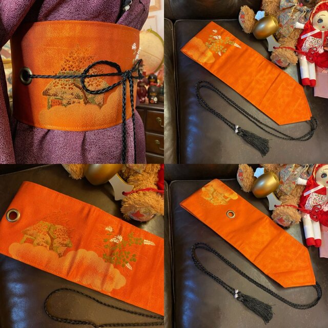 お着物　リメイク　2点セット　ワンピース　ハンドメイド 和洋折衷 古着 洗える 化繊 単衣 着物 和 ハンドメイド リメイク