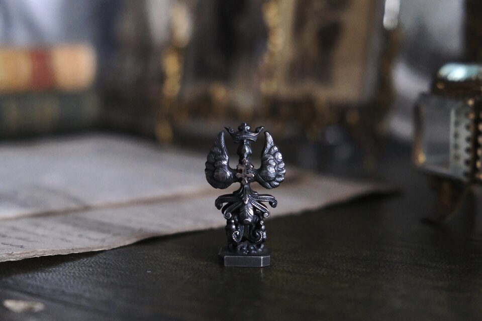 カシェ ロレーヌ十字 紋章 シーリングスタンプ h4.2cm フランス アンティーク 0502059