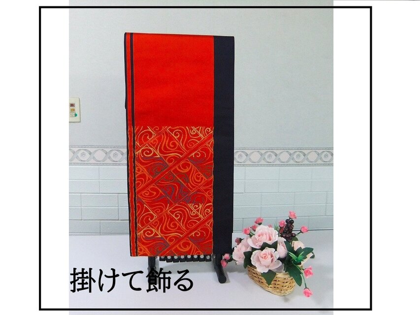 16)2169】184cm/新品・流水文様/テーブルランナー/和風・帯リメイク