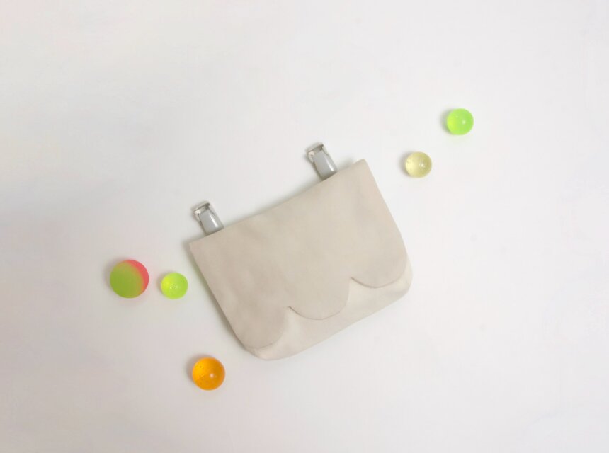 スカラップデザイン 移動ポケット ピュアナチュラルアイボリー Kids