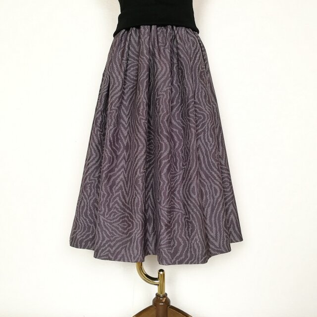 大島紬リメイク＊タックスカート