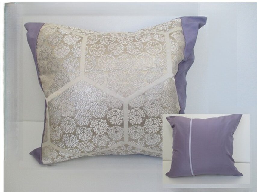 u109　裏付　帯 クッションカバー　座布団カバー　ファスナー　40x37cm　おしゃれ