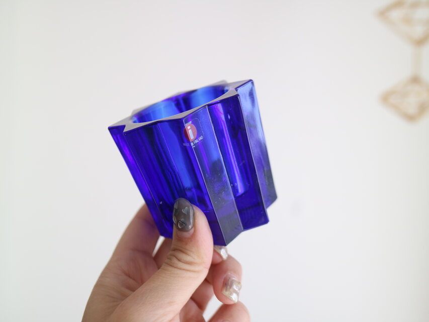 iittala / Tahti タハティ / キャンドルホルダー  青 No.4651