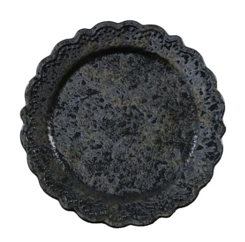 【大特価】【新品】 洋風美濃焼シェフズウェア　シルバーグレーズ　プレート　サイズ：Φ約190×20mm／重量:約350g