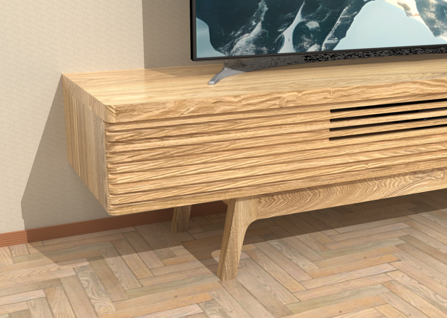 「ローマ_T30_one」 手作りテレビ台・タモ 無垢材・w170