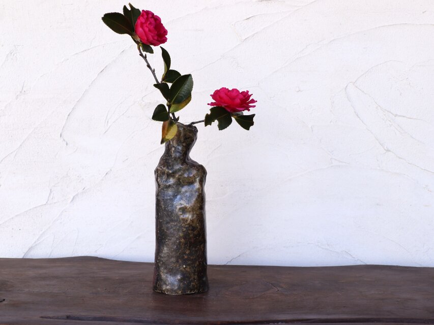 備前焼 花入れ(手びねり)　h3-129