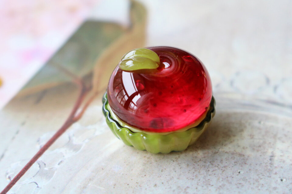 ガラスのミニチュア　アップルタルト 　★ガラスのミニチュア洋菓子店★