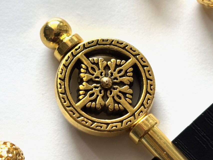 かんざし エスニック透かし十字架のコインビーズ ゴールド 一本