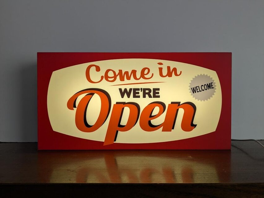 Lサイズ】 OPEN オープン 営業中 開店 いらっしゃいませ カントリー